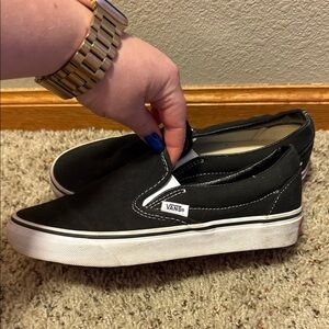 Vans Black and White Slip-On Shoes